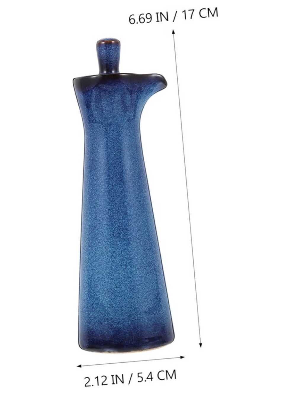 Blue Ceramic Oil Cruet Bottle